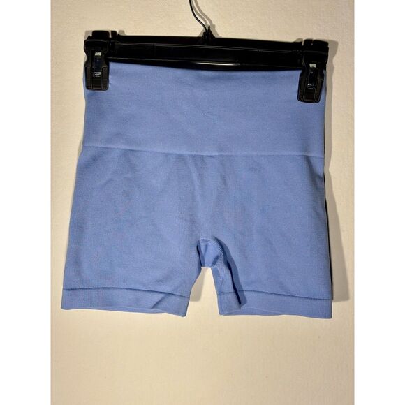 JoyLab Seamless Ribbed Biker Shorts Light Blue Women’s Small Stretch Yoga Gym - Picture 4 of 5